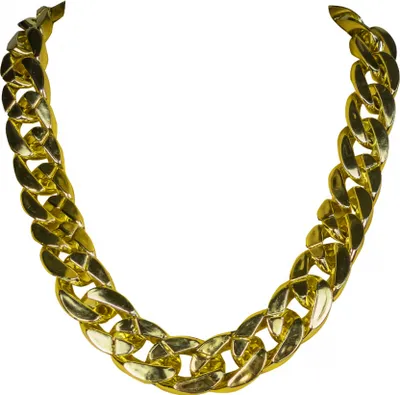 Produktbild von Goldfarbene XXL Kette als Rapper & Gangster Kostümzubehör