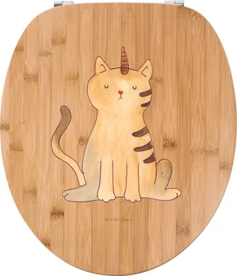 Produktbild von Mr. & Mrs. Panda WC Deckel Einhorn Katze - Transparent - Geschenk, Unicorn, Glitzer, Deko, Klodeckel, Sitz, WC-Sitz, Mieze, Toilettendeckel, Brille, Klo-Deckel