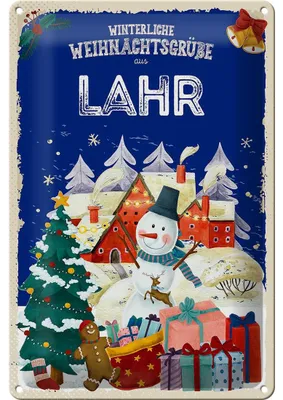 Produktbild von Blechschild Weihnachtsgrüße LAHR FEST 20x30cm