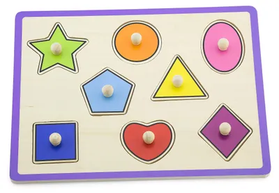 Produktbild von VIGA Hölzernes buntes Puzzle mit Stiftformen