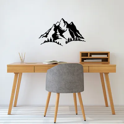 Produktbild von Wallity, Mountain- SKL2521, Schwarz, Sonstige Wohndekorationen, 70 x 41 cm, 100% Metall (Dicke: 1