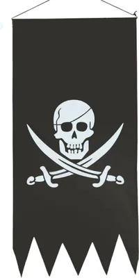 Produktbild von Piratenflagge Totenkopf Flagge schwarz-grau88x43cm - Einheitsgröße