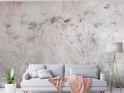Produktbild von Vlies Fototapete Abstrakt Blumen 300x210 cm Tapeten Wandtapete XXL Natur Botanik wie gemalt b-A-0824-a-d