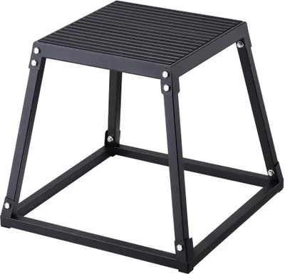 Image de Boîte de saut plyométrique - 458mm Plyo-Box - Plate-forme plyométrique noire - Boîte d'exercices de fitness Step-Up antidérapante pour l'entraînement à domicile - Entraînement de la condition physique - Entraînement des cuisses.