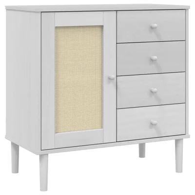 Obrázok produktu pre Komoda SENJA, ratanová biela 80x40x80 cm, borovicový masív