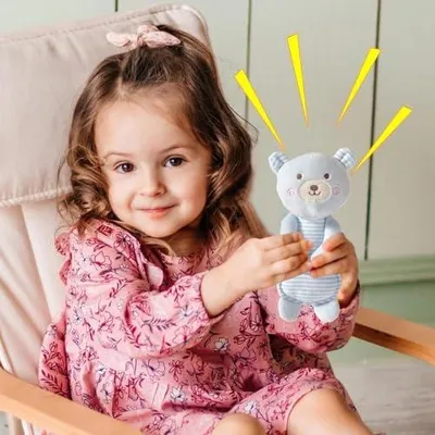 Produktbild von Plüschrassel für Babys, tierisches Rasselspielzeug aus Plüsch | Kaninchenbärenform, sensorisches Lernspielzeug und Shaker für Mädchen