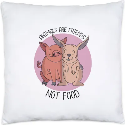 Produktbild von Animals Are Friends Not Food Kissen Inkl. Füllung Vegan Vegetarier Plant-Based Geschenkidee Tierwohl Tierleid