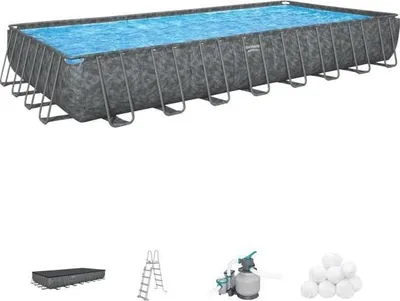 Produktbild von BESTWAY Rohrförmiges Aufstellpool-Set - APX 365 - 956 x 488 x 132 cm - Rechteckig