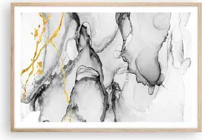 Produktbild von Gerahmtes Poster - Rahmen in heller Eiche - Stein Abstraktion Kontrast - 91,5x61 cm - Wand Bild - Wanddeko - Wandbilder - Kunstposter - Wandposter - Bilderrahmen - Bilder - Kunstdruck P2NAA91x61-4761