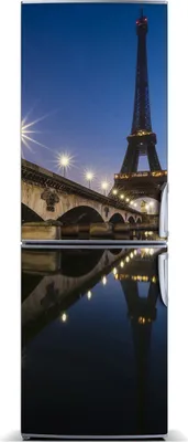 Imagen del producto de Decoración para nevera Tulup: Alfombrilla magnética, 60 cm x 180 cm. Imán para nevera con diseño de la Torre Eiffel