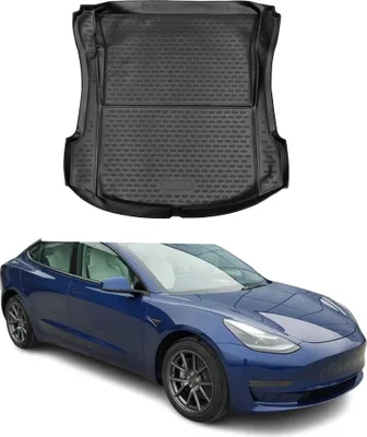 Immagine prodotto di Tappetino per bagagliaio Vassoio per Tesla Model 3 2017-2024 Gomma TPE Nero