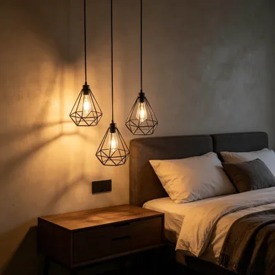 Imagen del producto de Lámpara colgante LILIIN, 15W, LED, 3 luces, con altura ajustable, luz blanca cálida. Ideal para dormitorios, lámpara de comedor, lámpara colgante de metal, base redonda