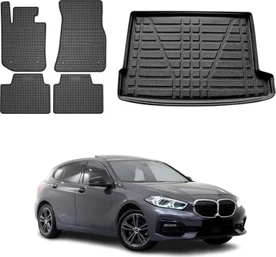 Immagine prodotto di Fußmatten & Kofferraumwanne Set für BMW 1er F40 2019-2024 Gummi TPE Schwarz 5x