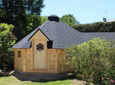 Produktbild von Grillhütte Grillblockhaus Grillhüttenhaus Feuerhütte Freizeitkota Schwedenhütte