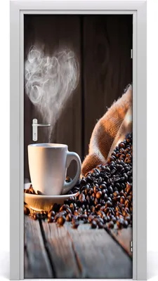 Produktbild von Tulup Türaufkleber 85x205 cm Dekorative Aufkleber Selbstklebend Wasserdichte Tapete Abnehmbar Schlafzimmer Wohnzimmer Wohnkultur - Kaffeetasse