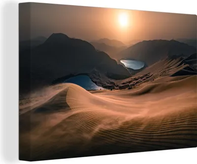 Produktbild von OneMillionCanvasses® - Leinwandbilder - 150x100 cm, Oase in der Wüste, Wandbilder Kunstdruck Wanddekoration