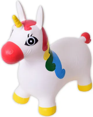 Produktbild von TE-Trend Hüpftier Hüpfpferd Einhorn Hopser Einhorn Pferd weiß