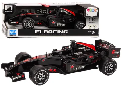 Image de Voiture de course F1 à propulsion, échelle 1:14, noire, avec effets sonores