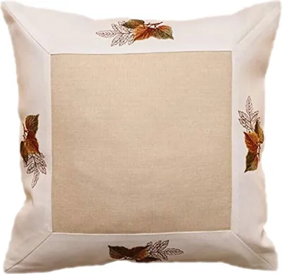 Produktbild von Kissenhülle 40 x 40 cm mit Stickerei Blätter 40 x 40 cm Kissenhülle