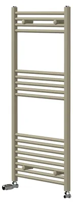 Obrázok produktu pre LuxeBath, radiátor na uteráky, 600x1200 mm, kúpeľňový radiátor s termostatickou hlavicou, sušička uterákov Sahara, rovná, s bočným pripojením, držiak na uteráky, béžová farba