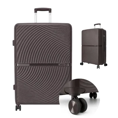 Image de Solier grande valise rigide XXL 105 L bagage en soute serrure TSA 8 roulettes