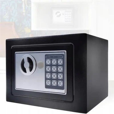Produktbild von Tresor Möbeltresor mit Zahlenschloss Kleiner Geldtresor Elektronischer Digitaler Safe mit Notschlüssel Office Gästehaus Sicherheitstresor 23x17x17 cm