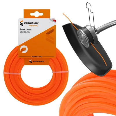 Zdjęcie produktu dla Żyłka tnąca do kosy podkaszarki wykaszarki kwadratowa 2,4 mm 15 m nylonowa mocna do trawy i chwastów