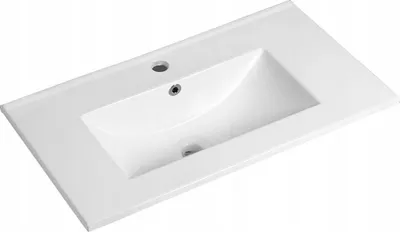 Produktbild von Möbelwaschtisch 70x39x17cm Weiß Rechteckig Keramik Waschbecken Omeble