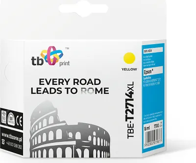 Zdjęcie produktu dla Wkład atramentowy TB kompatybilny z Epson WF-3620 T2714 XL, nowy, żółty