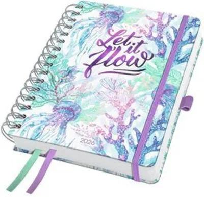SIGEL J6346 Wochenkalender Jolie 2026, ca. A6, blau, violett: Agenda Jolie, Beauty, Butterfly Confetti Candy, Hardcover : Sigel GmbH