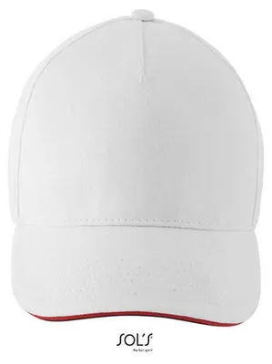 Produktbild von SOLs 02116 | 5 Panel Uni Contrast Three-Colour Cap Longchamp - Farbe: White - Größe: One Size