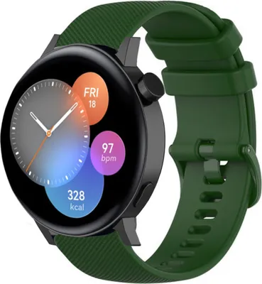 Produktbild von Strap-it Huawei Watch GT 3 42mm Luxus-Silikonarmband (Armeegrün)