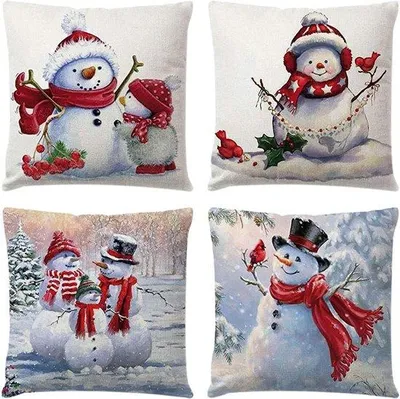 Produktbild von Famanu Kissenhüllen 45 x 45 cm, Set von 4, Weihnachtsdekoration
