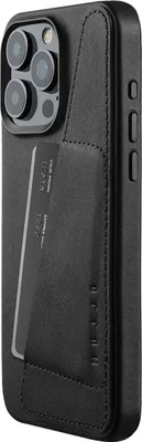 Obrázok produktu pre Mujjo Wallet Leather Case, Ochranný obal, Apple, iPhone 15 Pro Max, 17 cm (6.7"), Čierna