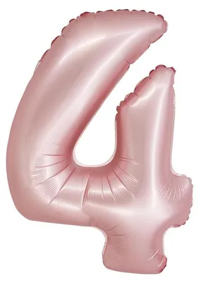 Produktbild von XL Folienballon roségold rosa matt Zahl 4