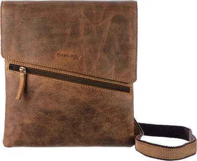 Produktbild von GreenLand Nature Leder Umhängetasche Monte Crossbody Brown braun