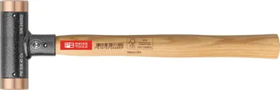 Immagine prodotto di PB Swiss Tools Martello anti-rimbalzo, con inserti in rame, manico in legno di hickory, 40 mm