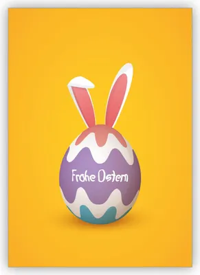 Produktbild von Fröhliche Osterkarte mit Osterei Osterhase "Frohe Ostern"