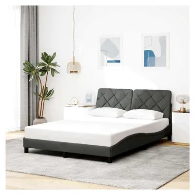 Produktbild von Bettgestell ohne Matratze Dunkelgrau 120x200 cm Stoff
