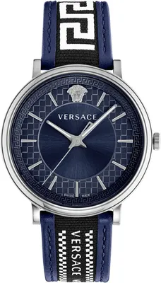 Zdjęcie produktu dla Versace VE5A01121 V-Circle Greca Edition srebrny niebieski czarny biały zegarek męski NOWOŚĆ