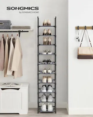 Produktbild von Famanu Schuhregal mit 10 Ebenen - Platzsparender Schuhaufbewahrer 33x33x173 cm