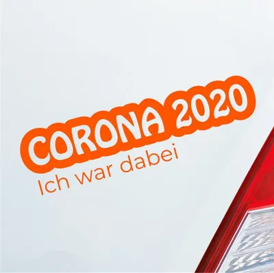 Produktbild von Auto Aufkleber Corona 2020 Ich war dabei! Krank Infiziert Husten 19x5 cm Orange Sticker Heckscheibenaufkleber