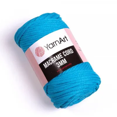 Produktbild von Yarn Art Macrame Cord 3 mm 85 m 763 Azure Schnur