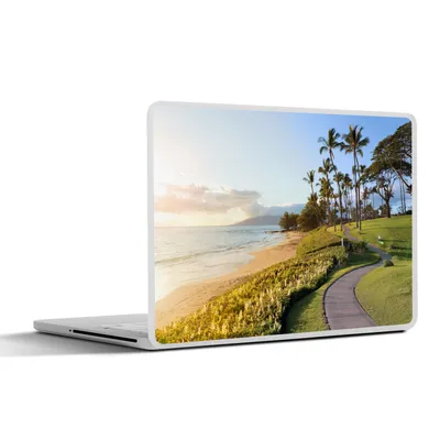 Produktbild von MuchoWow® Laptop Aufkleber Sticker Cover Strand - Weg - Palmen 30x22 cm - Laptop-Sticker