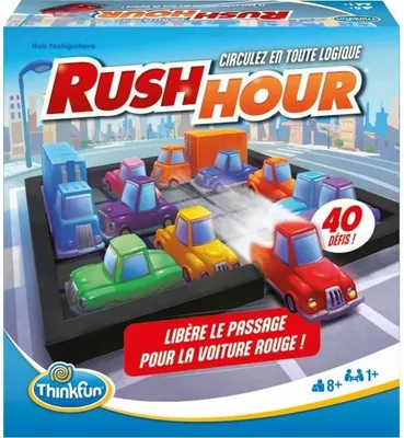 Produktbild von Rush Hour Logikspiel , Denkspiel , Stauspiel , 40 Herausforderungen , 4 Schwierigkeitsstufen , 1+ Spieler , Ab 8 Jahren
