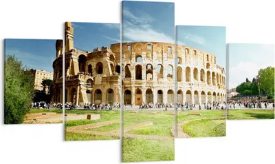 Produktbild von Bild auf Leinwand - Leinwandbild - Archäologie Architektur Italien Kolosseum - 125x70cm - Wand Bild - Wanddeko - Leinwanddruck - Bilder - Kunstdruck - Leinwand bilder - Wandkunst - EA125x70-2685