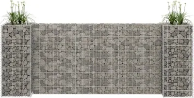Produktbild von Maison Exclusive - H-förmiger Gabionen-Pflanzkorb Stahldraht 260x40x100 cm