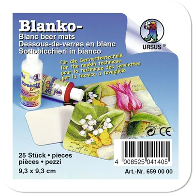 Produktbild von Bierfilze blanko 9,3x9,3cm VE=25 Stück weiß