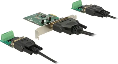 Obrázek produktu pro DeLOCK 65841, PCIe, Sériový, Nízký profil, PCIe 2.0, RS-422/485, Černá