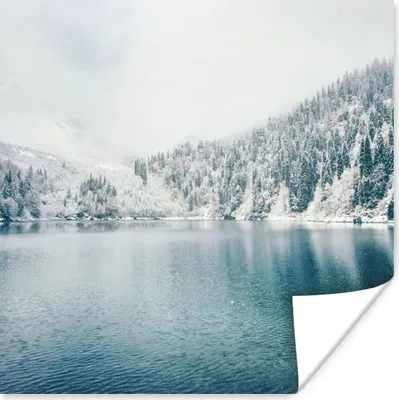 Produktbild von MuchoWow® Poster Winter - Wasser - Schnee 75x75 cm - Wand Dekoration